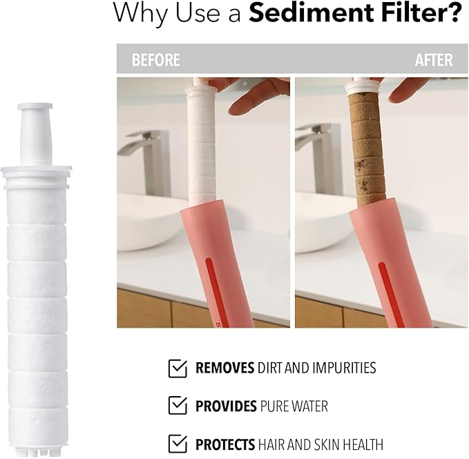 Barumi Pluo Handheld Filtered Shower Head - Pink | Vitamin C Filter for Healthy Skin & Hair | High Pressure Soft Spray | Dual Filtration Removes Chlorine & Impurities | Gentle Shower for Pets