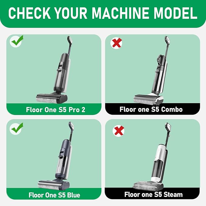 Vacuum Brushes and Filters Kit Compatible with Tineco Floor ONE S5, Floor One S5 Pro Wet Dry Cordless Vacuum Cleaners, 3 Roller Brushes, 3 Filters, 1 Cleaner Brush