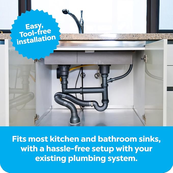 Clearbrook OSF-12 Original Sink Filter, Stainless Steel 3/8 Compression Hoses, Durable Water Filtration System for Kitchens & Bathrooms