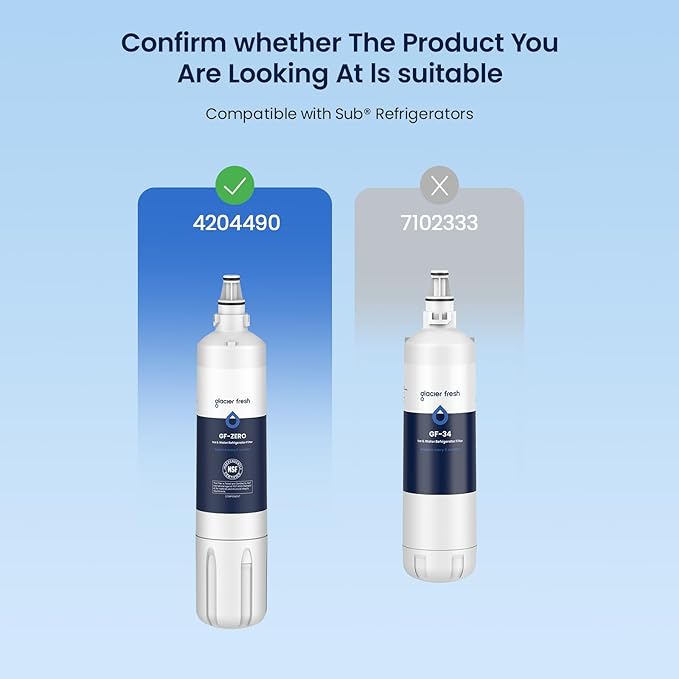 GLACIER FRESH Water Filter Replacement for Sub-Zero 4204490, 4290510, 9030868 Refrigerator Water Filter, 1 Pack