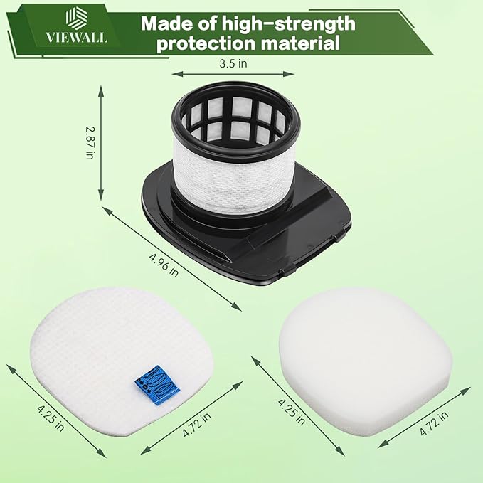 VIEWALL IX141 Filter Replacement for Shark IX140 IX142 IX144 IZ140 IZ141 IZ142 IZ242 WZ140 WZ240 WZ250 UZ145 UZ155 QZ140 Pet Cordless Stick Vacuum, Part 616FJ140 & 617FJ140, 1 HEPA 3 Foam Felt Filter