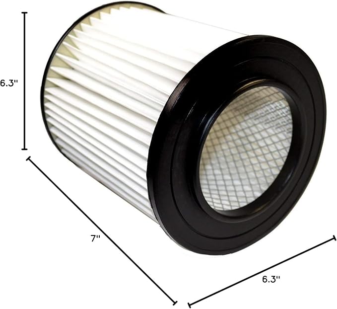 HQRP 2-pack 7" Filter compatible with Dirt Devil Pro 390, 590, 690, 890, 990, Platinum Force 299e H-P Central Vacuum Systems, 8106-01 Replacement