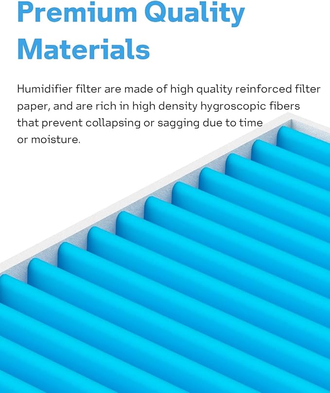 12-Pack 6000S Humidifier Wick Filter Replacement for LEVOIT Superior 6000S Smart Evaporative Humidifier, Upgraded Material with 9 Pack Sponge Filters