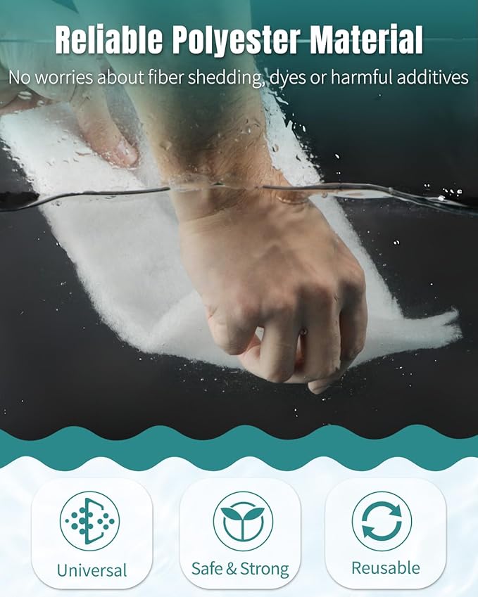 Pawfly 79 x 12 Inch White Cuttable Aquarium Filter Pad, 2 Inch Thick High Density Filter Media Roll for Freshwater Saltwater Fish Tanks & Small Ponds, Aquarium Filter Floss Roll for Fish Tank Filters