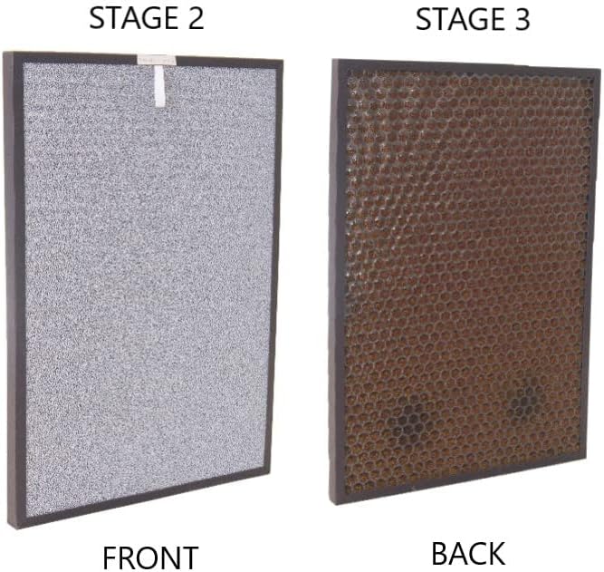 Double Dual-stage Replacement Filters for HEPA Air Purifier used with Antibacterial Filter Activated Carbon and Cold Catalyst Filter Remove Odors from Air\