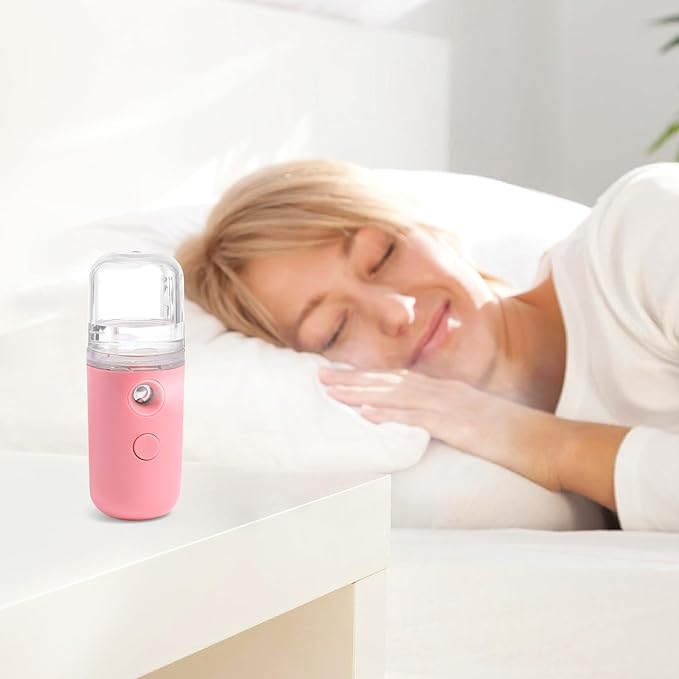 1pc Usb Spray Humidifier Moistener with Ultrasonic Aromatherapy for Home Office and Car Easy to Clean Rechargeable Present Pink