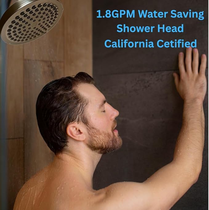 '-High Pressure Shower Heads - High Flow Shower Head - 1.8 GPM with Removable Restrictor - California Certified - Universal Replacement - Plumbers Tape Included - (Brushed Nickel Finish)