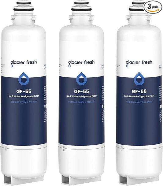 GLACIER FRESH Replacement for Bosch 11025825 Ultra Clarity Pro Refrigerator Water Filter BORPLFTR50, Compatible with KWF 2000, 12028325, 11032531, BORPLFTR50, WFC100MF, B36CT80SNS, B36CL80ENS (3 Pack)