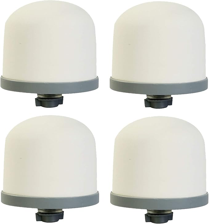 Huining Ceramic Dome Water Filter, Replacement Filter for Water Pre-Filtration Unit Filter Media Replacement 0.15 to 0.5 Micron for Household Water Bucket Filtration System Water Pitcher (4pcs)