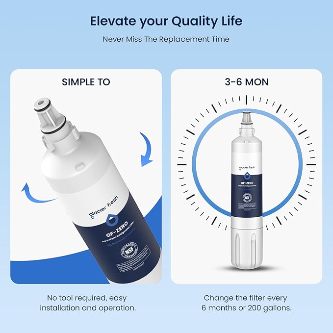 GLACIER FRESH Water Filter Replacement for Sub-Zero 4204490, 4290510, 9030868 Refrigerator Water Filter, 3 Pack
