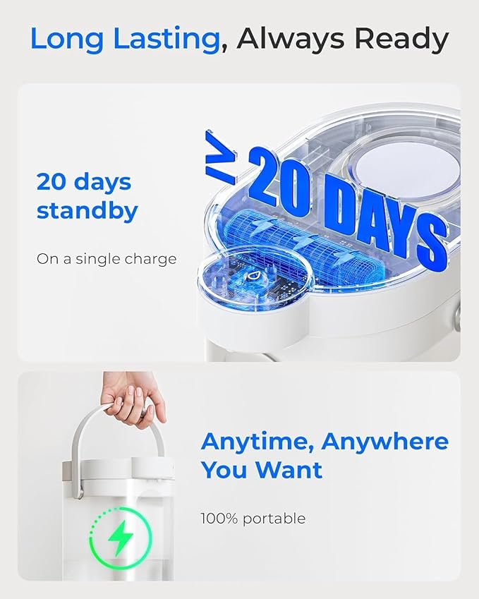 Waterdrop TDS Reduction Rechargeable Water Filter Dispenser, Retain Key Minerals, Instantly Improve Flavor, 15-Cup 5-Stage Portable Countertop Water Filtration System with 1 Filter, White