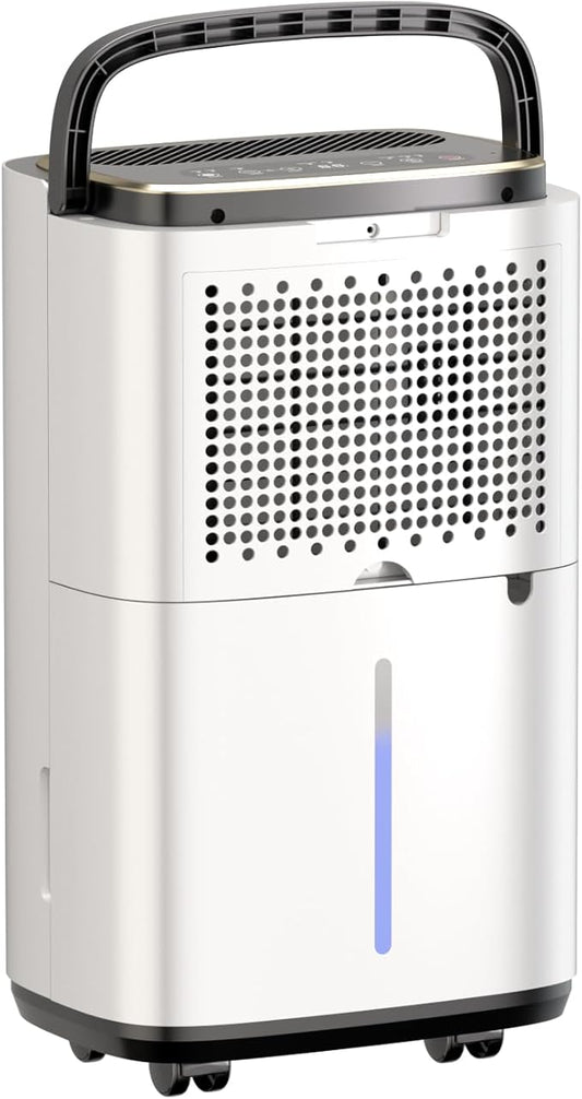 55 Pint/Day Dehumidifier- 5200 Sq. Ft. Large Dehumidifiers with Hose for Large Basement Rooms - Dehu/Dry/Air Mode Smart - Humidity Control with Pump, Child Lock, LED Display, Timer