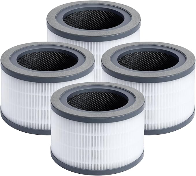 Nispira Vista 200 3-in-1 True HEPA Carbon Filter Replacement for Levoit Air Purifier Part Vista 200-RF. 4 Packs