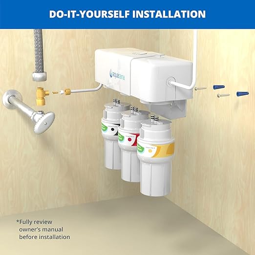 Aquasana Under Sink Water Filter System - Reduces PFAS, Lead, & Chlorine in Drinking Water - Under Counter Claryum Filtration for Kitchen - 3-Stage - Oil-Rubbed Bronze Faucet - AQ-5300.62