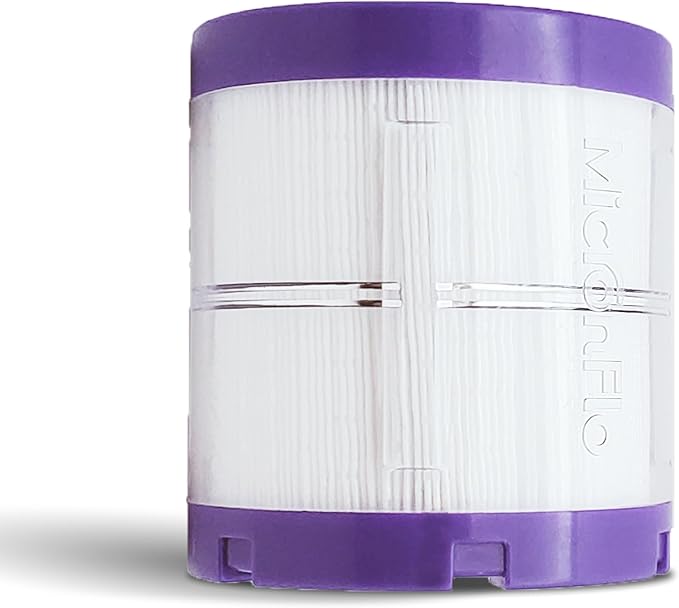 Micronflo Replacement Filter - Kills Chlorine & Hair-Skin Wreckers | Clear Casing Shows Filth | Locks in Moisture | Micron Precision | Fits Most Showers | No Pressure Drop
