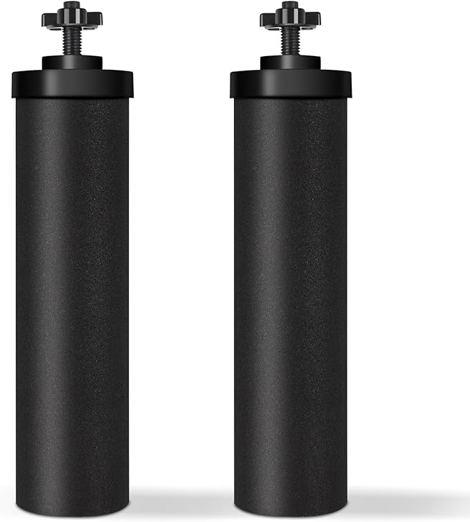 Water Filter Replacement for Berkey, Black Purification Elements, Activated Carbon Filters, Compatible with Berkey Gravity Water Filter System, Pack of 2