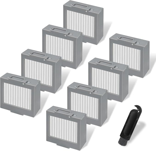 8-Pack Hepa Filter Replacement for iRobot Roomba Max 705 Vac/Plus 504 Vac Robot Vacuum Cleaner Parts Vacuum Filter, High Efficiency Filters + 1 Cleaning Brush