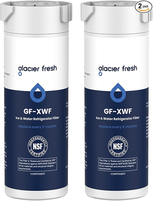 GLACIER FRESH XWF Replacement For GE XWF Refrigerator Water Filter Pack of 2 (Not XWFE)