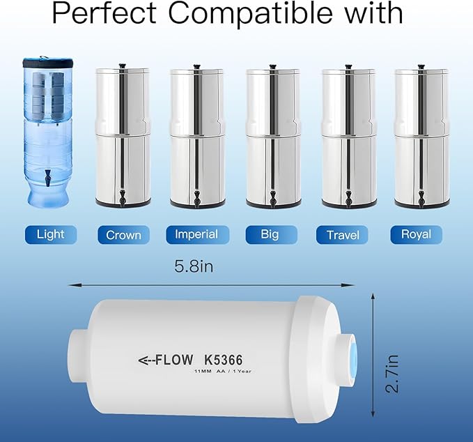 Fluoride Filters, Replacement for Berkey® PF-2® Fluoride Filters, Berkey® Gravity Filtration System and King Tank Series (Pack of 4)