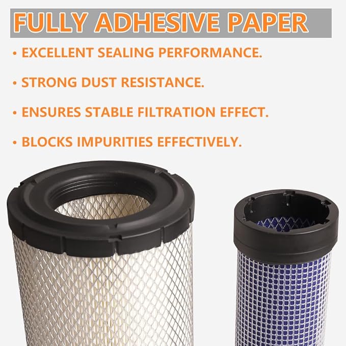 P828889 P829333 Air Filters Set Replace 110-6326 -110-6331 46562-46569 AT171853-AT171854 222421A1-222422A1 RS3544-RS3545 Fits for Donaldson, Caterpillar Cat Backhoe, Wix, John Deere, Case and Baldwin