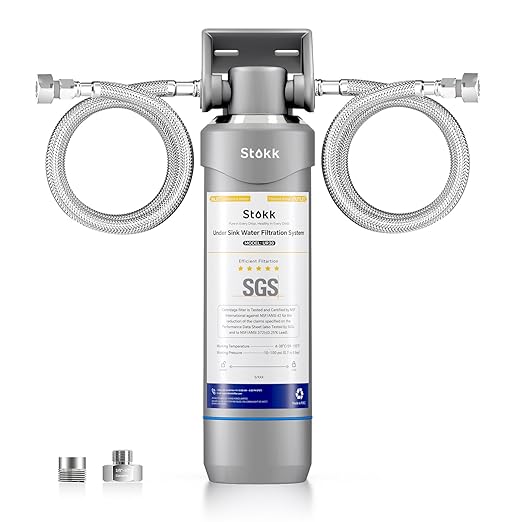 Stokk UR30 Under Sink Water Filter, Reduces Chlorine Bad Taste & Odor, 16000 Gallons Under Counter Water Filter Direct Connect to Kitchen Faucet, NSF/ANSI 42&372