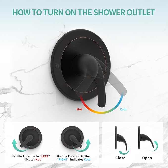 SR SUN RISE High Pressure 3-Way Rainfall Shower Faucet, 3 in 1 Shower Head and Handheld Shower Combo Set with 71” Hose, Easy to Clean Bathtub or Pets, Valve and Shower Trim Kit, Oil Rubbed Bronze
