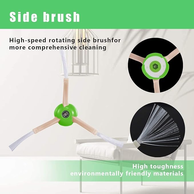 Replacement Parts for iRobot Roomba i7 i7+ i3 i3+ i4 i4+ i6 i6+ i8 i8+ E5 E6 E7 &J7 J7+ Vacuum Cleaner, 2 Set Rubber Brushes, 8 HEPA Filters, 8 Side Brushes, 1 Clean Brush, 1 Screwdriver, 22 Pack