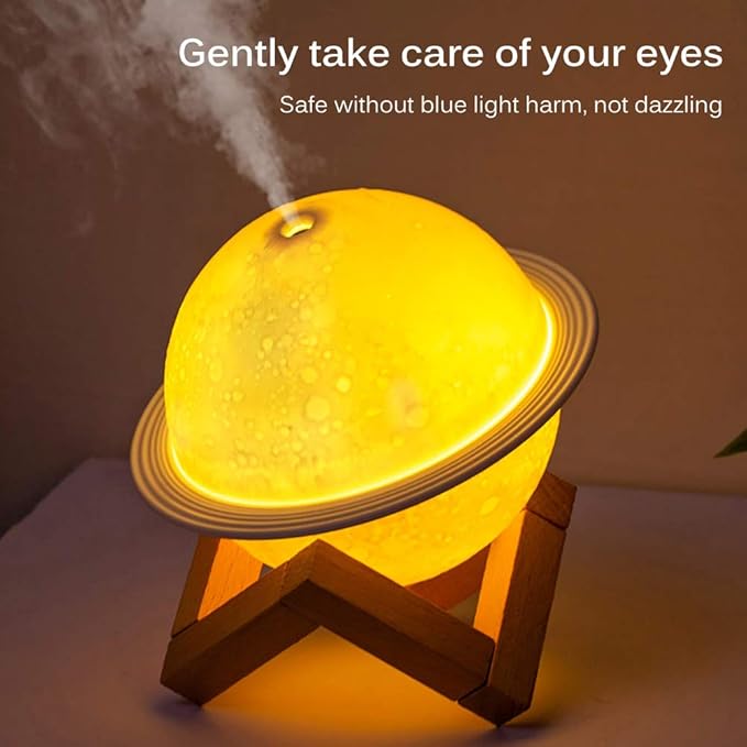 Moon Lamp Humidifier, 2 in 1 Moon Night Light & Humidifiers with USB Recharge, 3 Colors 3D LED Moon Light with Stand, Aromatherapy Diffuser for Kids Friend Lover Birthday Gift Bedroom Home Decor 200ml