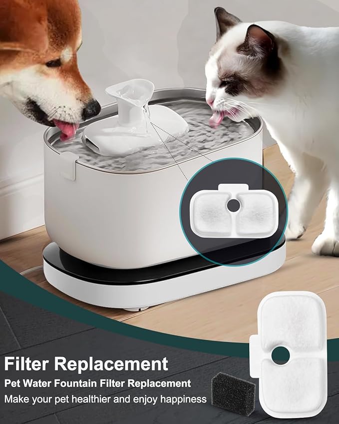 12 Packs for Petlibro Cat Water Fountain Filters Replacement, Compatible with Petlibro Dockstream Water Fountain PLWF105/PLWF115/PLWF005 & Smart PLWF305,Pet Replacement Filters for Pet Fountain,White
