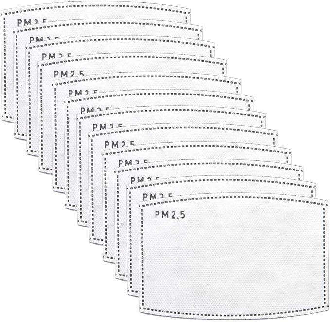 12 PCS PM2.5 Activated Carbon Face Mask Filter for Adults, Replaceable Mouth Respirator Filter to Anti Haze Dustproof Air Pollution Germ