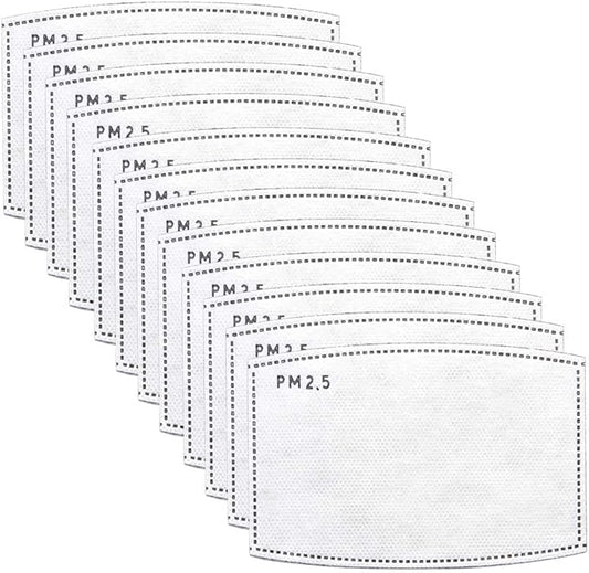 12 PCS PM2.5 Activated Carbon Face Mask Filter for Adults, Replaceable Mouth Respirator Filter to Anti Haze Dustproof Air Pollution Germ