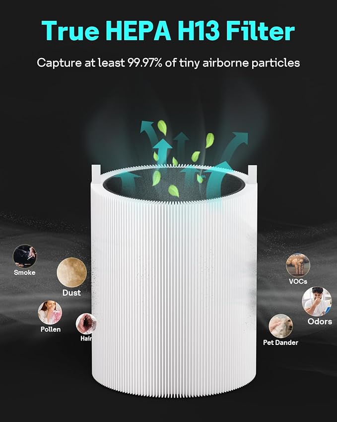 Leemone 311 Auto SmokeBlock Filter Compatible with Blueair Blue Pure 311 Auto Air Purifier, Blue Pure 311 Auto Filter Replacement, Activated Carbon Filter, 2 Pack