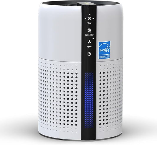 Air Purifier for Bedroom,Quiet 360°intake Air Purifiers for Pet Hair,allergies,Dust,Smoke,Smell,3-in-1 True HEPA Filter,Compatible with Bedroom/Office/Baby/Pet Room