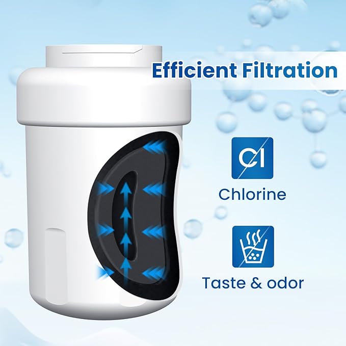GOLDEN ICEPURE Refrigerator Water Filter Replacement for GE SmartWater MWFA, 1PACK, GWF, GWFA, RWF0600A, FMG-1, WFC1201, GSE25GSHECSS, PC75009, 197D6321P006, Kenmore 9991, PC83879, GSL25JFTABS