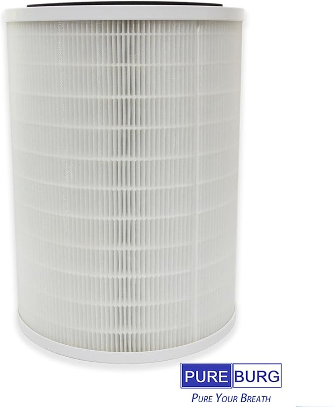 PUREBURG R-M003 Replacement Filter Compatible with RENPHO R-M003 Air Purifier R-M003-F1 R-M003-F2,H13 HEPA Activated Carbon 2-in-1 4-Stage Filtration