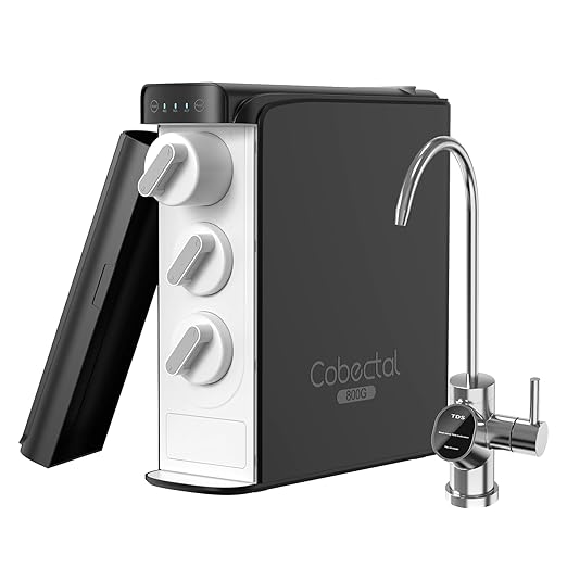 Under Sink Reverse Osmosis System, 800GPD, Dual RO Membranes, 3:1 Pure to Drain, Tankless Reverse Osmosis System with Smart Faucet, Reduces PFAS TDS & Chlorine