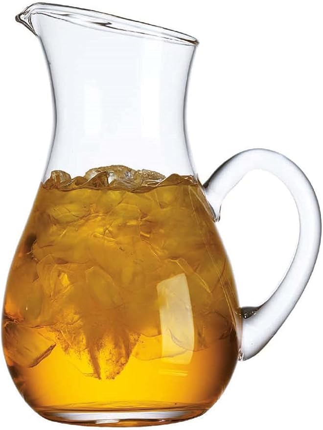 Glass Water Pitcher with Spout – Elegant Serving Carafe for Water, Juice, Sangria, Lemonade, and Cocktails – Crystal-Clear Glass Beverage Pitcher.