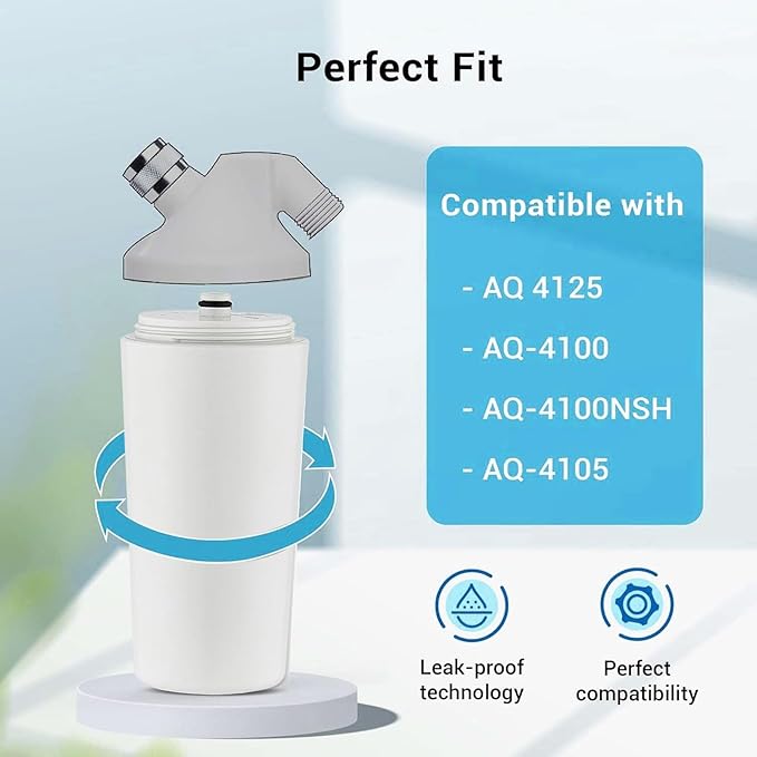 AQ-4125 Shower Filter for Aquasana® AQ 4125, AQ-4100, AQ-4100NSH, AQ-4105 Shower Water Filter System, Jonathan Product Beauty Shower Filter(2 Pack)