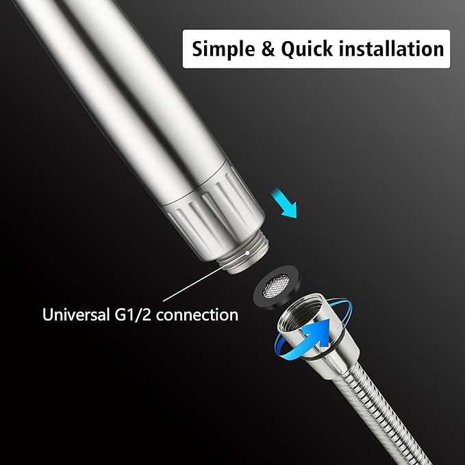 SUMERAIN Shower Head with Filters for Hard Water - 9 Spray Modes, Vitamin C & KDF Shower Head Filter, Salt-Free Anti-Scale Technology, High Pressure Shower Filter Head Brushed Nickel