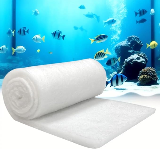 Aquarium Filter Floss for Fish Tank Filters -Micro Fine Multi-Layer Aquarium Filter Pad-Filter Media Roll for Crystal Clear Water Cut to Size 24"x36"x0.5"