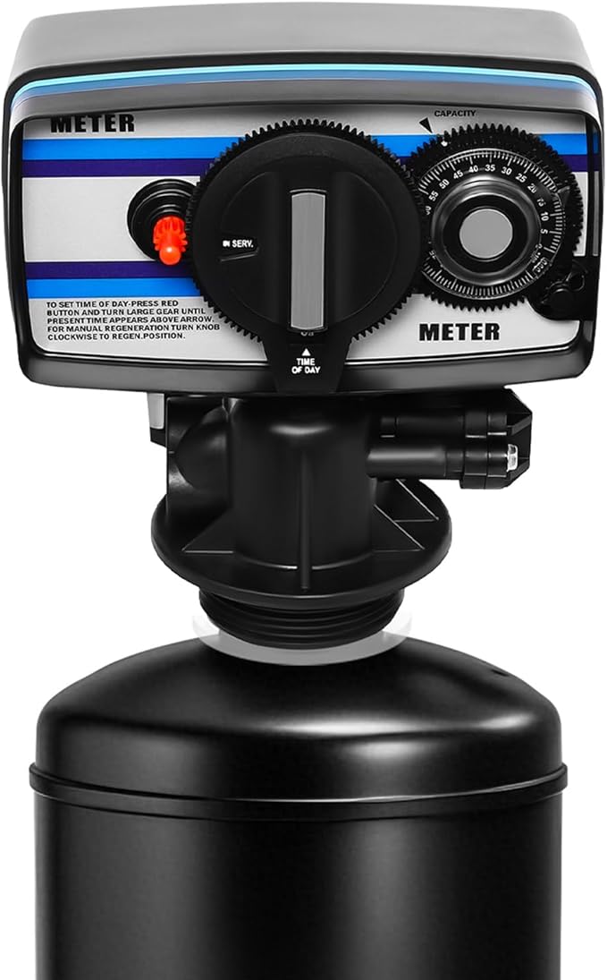 Water Softener Head Replacement, 110V 3W Digital Water Softener Control Head Timer Control Valve, Whole House Water Softener Control Valve Head Water Softener on Demand Control Head Valve, Black