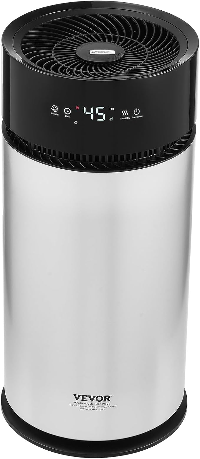 VEVOR Evaporative Humidifier for Whole House up to 1076.4 sqft, 10L(2.64G) Large Smart Cool Moisture Humidifier and Air Purifier,3-Speeds & 1-14h Timer,Premium Filter Quiet Sleep Mode for Bedroom