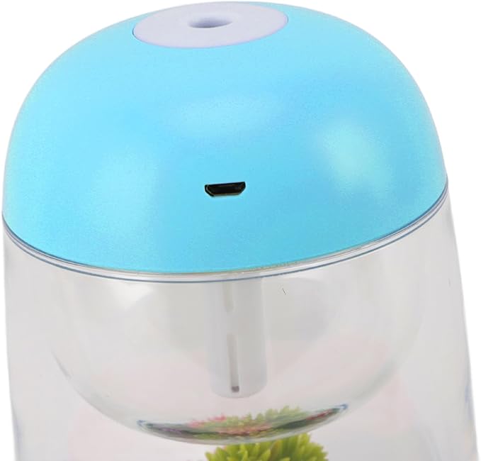 Cute Mushroom Humidifier 2in1 Essential Oil Diffuser Ultrasonic Desk Humidifier Quiet Mini Humidifier for Bedroom Office Car (Blue)