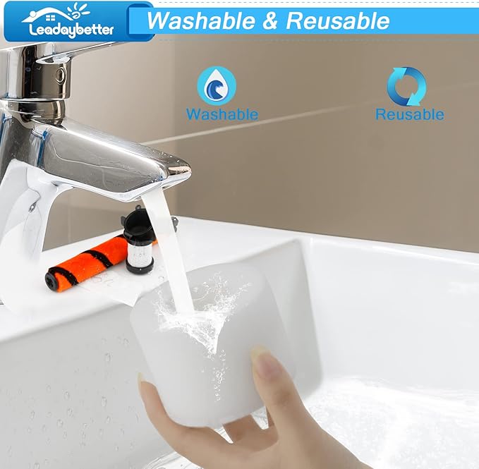 Leadaybetter Vacuum Filters Replacement for Shark ION Flex Duo Clean IF100 IF200 IF201 IF202 IF251 IF252 IF281 IF282 IF285 IR141 IR142 UF280 X30 X40 F60 F80 IC205, Compare to Part #XPREMF100&XPSTMF100