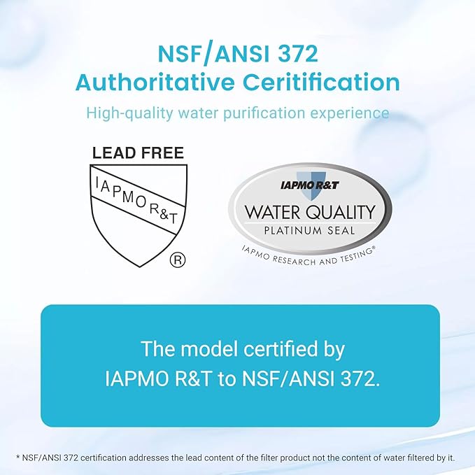 AQUA CREST NSF/ANSI 53 Certified 6-Stage Replacement Water Filters, Replacement for ZR-017 Pitcher Filters and Dispenser Filters, Reduce TDS, Lead, PFOA/PFOS, Chlorine, Bad Taste and Odor,4Packs