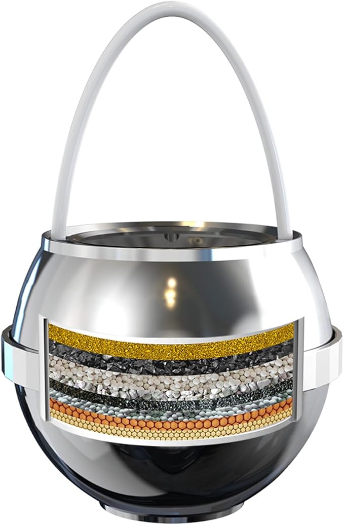 Bathtub Water Filter for Tub with Overflow,2,500 Gallons of Filtration,8 Stages Bath Filter,Remove contaminants,Chlorineand Fluoride,HardWater Softener,BPA Free(Upgrade Version),Chrome