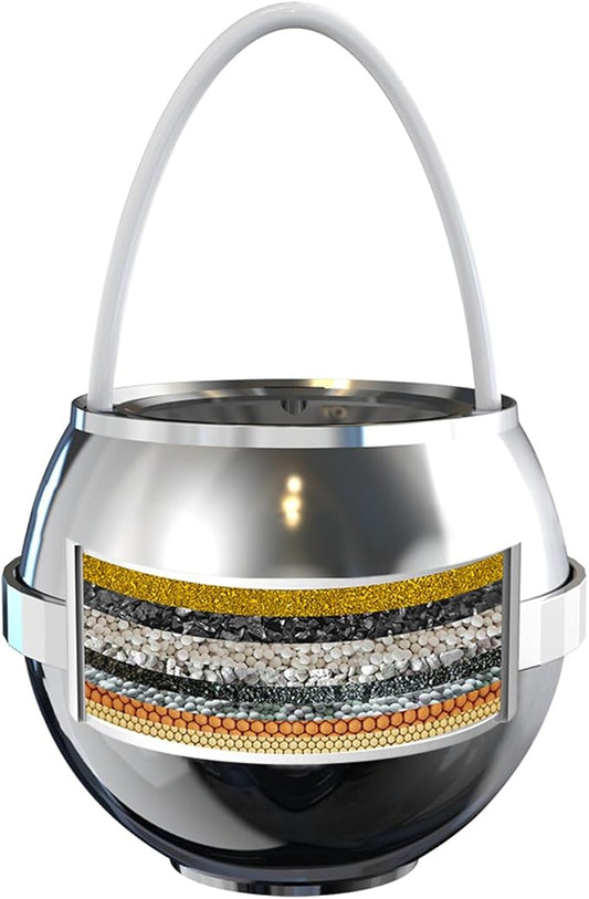 Bathtub Water Filter for Tub with Overflow,2,500 Gallons of Filtration,8 Stages Bath Filter,Remove contaminants,Chlorineand Fluoride,HardWater Softener,BPA Free(Upgrade Version),Chrome