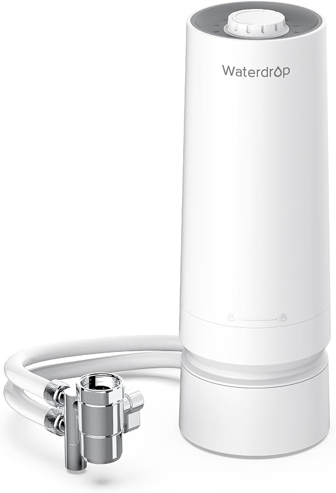Waterdrop Water Filter for Sink Faucet, 4000 Gallons Countertop Water Filter System and Filter Life Reminder, Reduces Heavy Metals, Bad Odor, and 99% Chlorine, WD-CTF-06 (1 Filter)