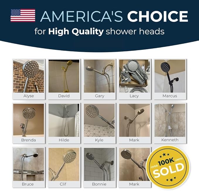HammerHead Showers® Solid Metal Handheld Shower Head with Hose and Brass Holder - MATTE BLACK - 2.5 GPM High Pressure Shower Heads with Adjustable Shower Wand Bracket - 6ft Flexible Extension