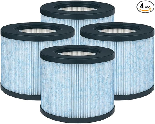 Nispira 3-in-1 True HEPA Filter Replacement Compatible with Miko Air Purifier C102 ibuki MA-01CW, MA-18, Okaysou AirMic4S, 4 Packs